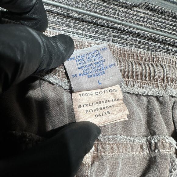 Crazy Shirts Pants Men's Size L Brown Chocolate Dyed Lounge Drawstring Faded VTG - Picture 5 of 14